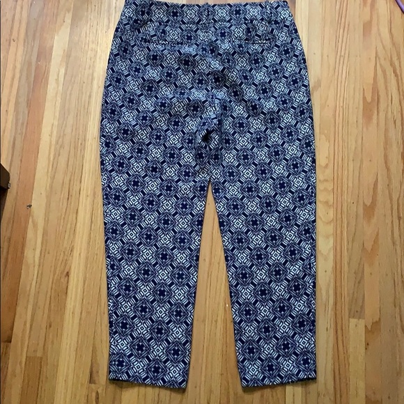 J Crew navy and white cropped pants sz 4 - Picture 6 of 7